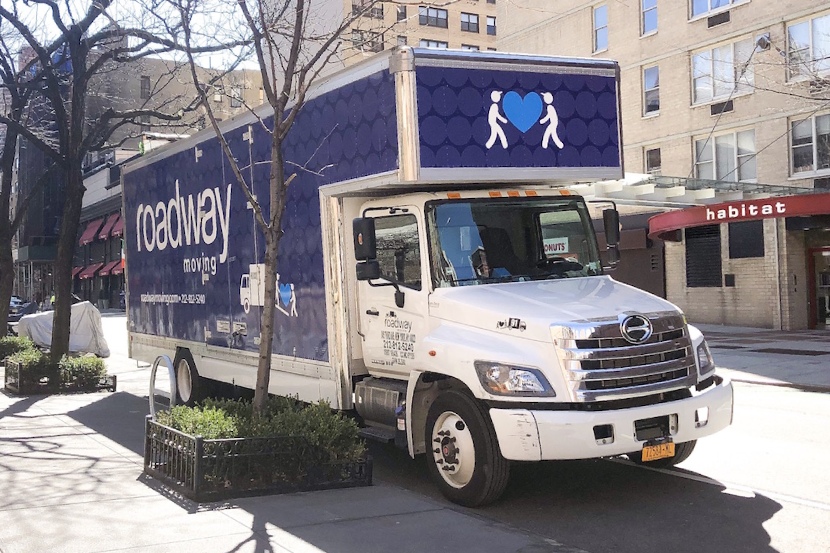 Roadway Moving's blue truck