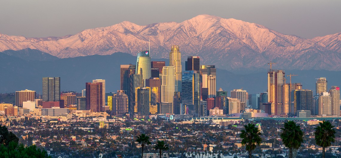 Beautiful skyline of Los Angeles captured in USA