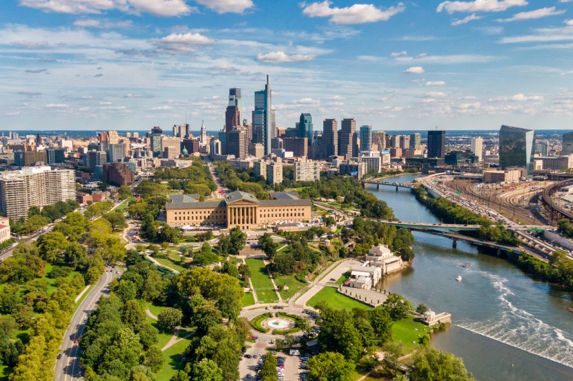 Living in Philadelphia aerial view of Philadelphia