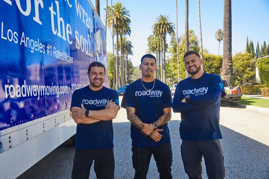 Roadway Moving's team during a move in Los Angeles