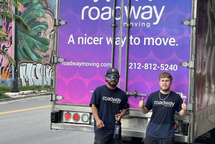 Roadway Moving's team during a vintage items move